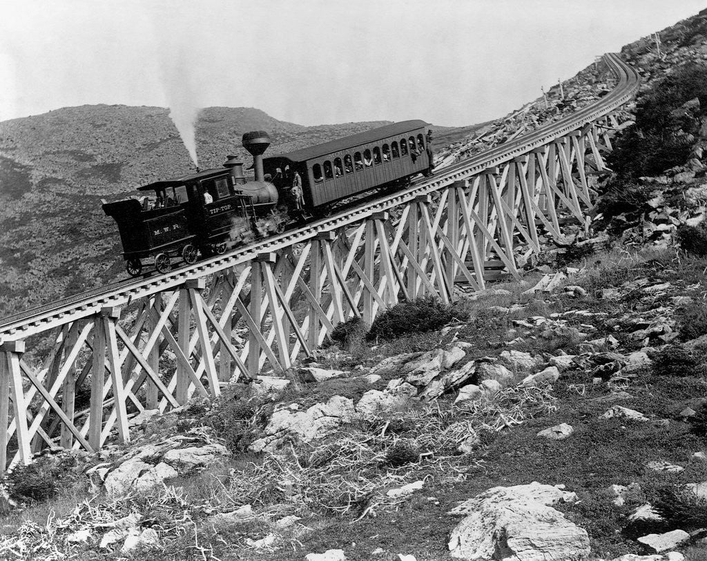 Detail of Railroad Climbing Mount Washington by Anonymous