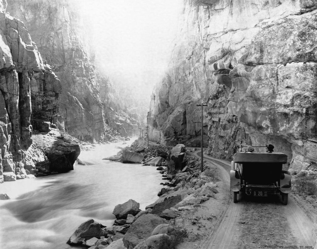 Detail of Tourists in Yellowstone National Park by Anonymous