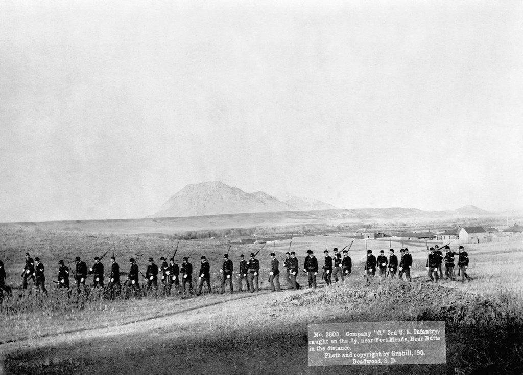 Detail of U.S. Infantry Marching near Fort Meade by Anonymous