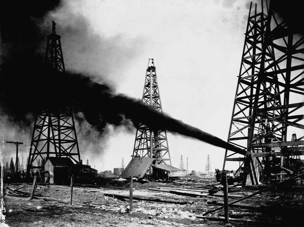 Detail of Oil Gushing from Spindletop Hill in Beaumont, Texas by Anonymous