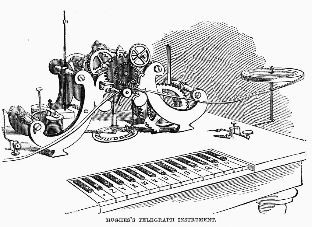 Detail of Hughes' Telegraph Instrument Wood Engr. Harper's Weekly, 1858 by Anonymous