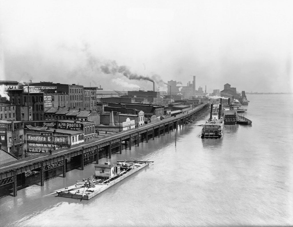 Detail of View of St. Louis Waterfront by Anonymous