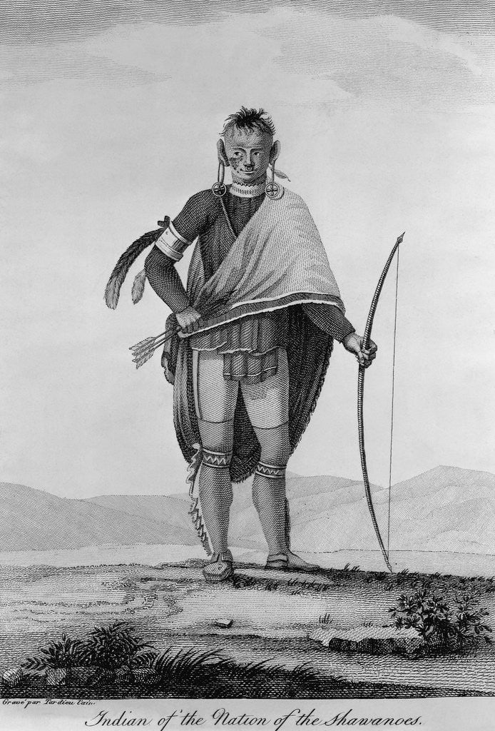 Detail of Indian of the Nation of the Shawanoes by Jean Baptiste Tardieu