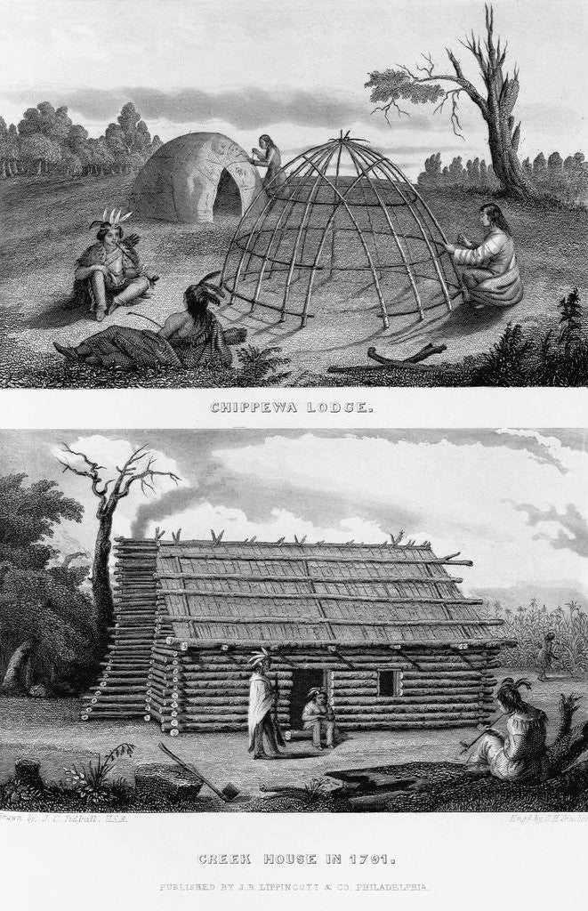 Detail of Chippewa Lodge and Creek House by Anonymous