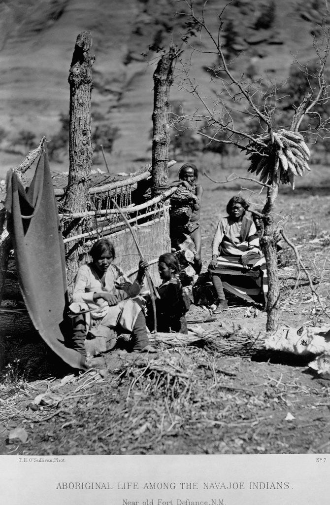 Detail of A Navajo Family Outside Their Home by Anonymous