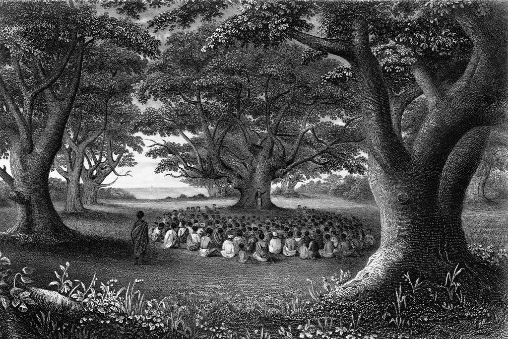 Detail of Missionary Beneath Trees by Anonymous
