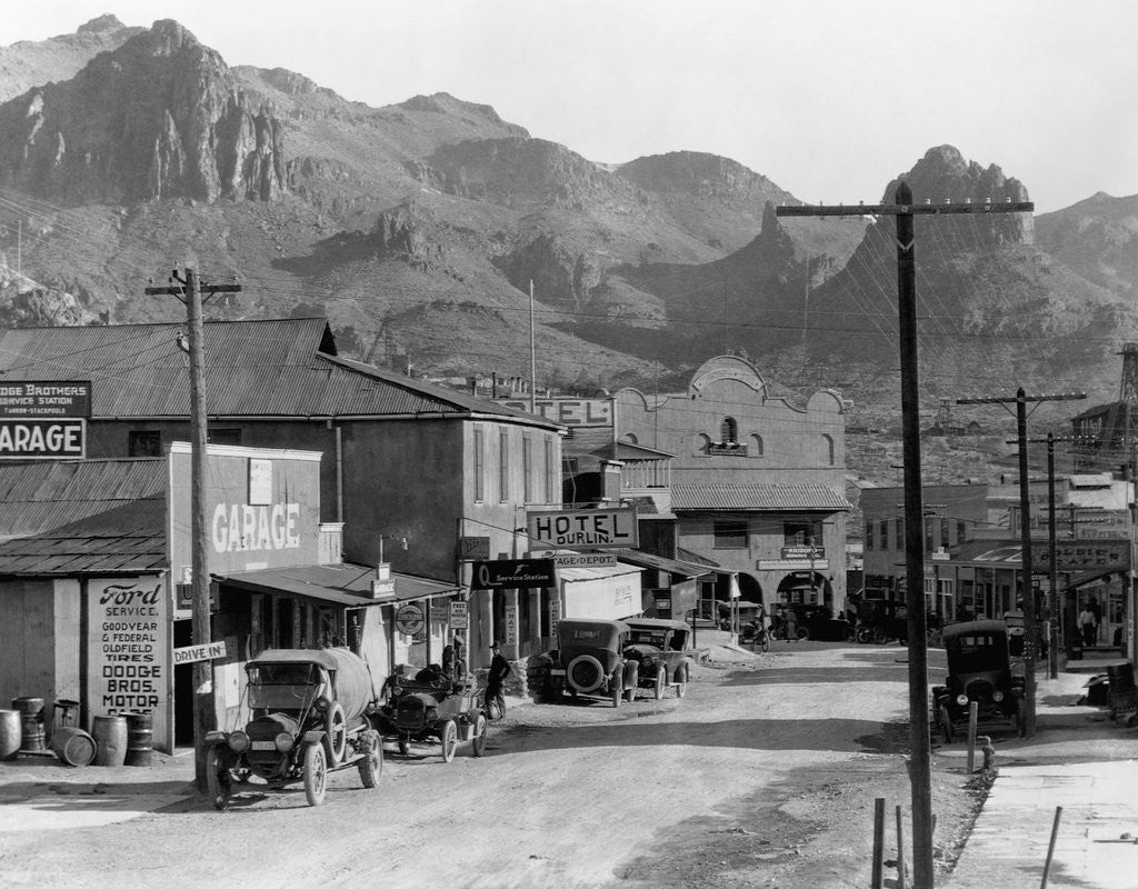Detail of Mountains Over Business District of Patman, Arizona by Anonymous
