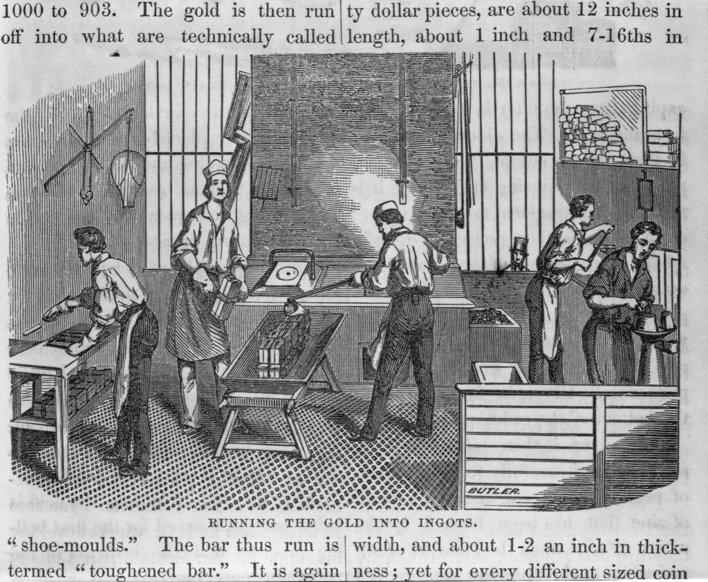 Detail of Gold Coin Production at the United States Mint by Anonymous