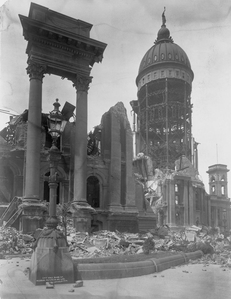 Detail of Ruins of San Francisco City Hall by Anonymous