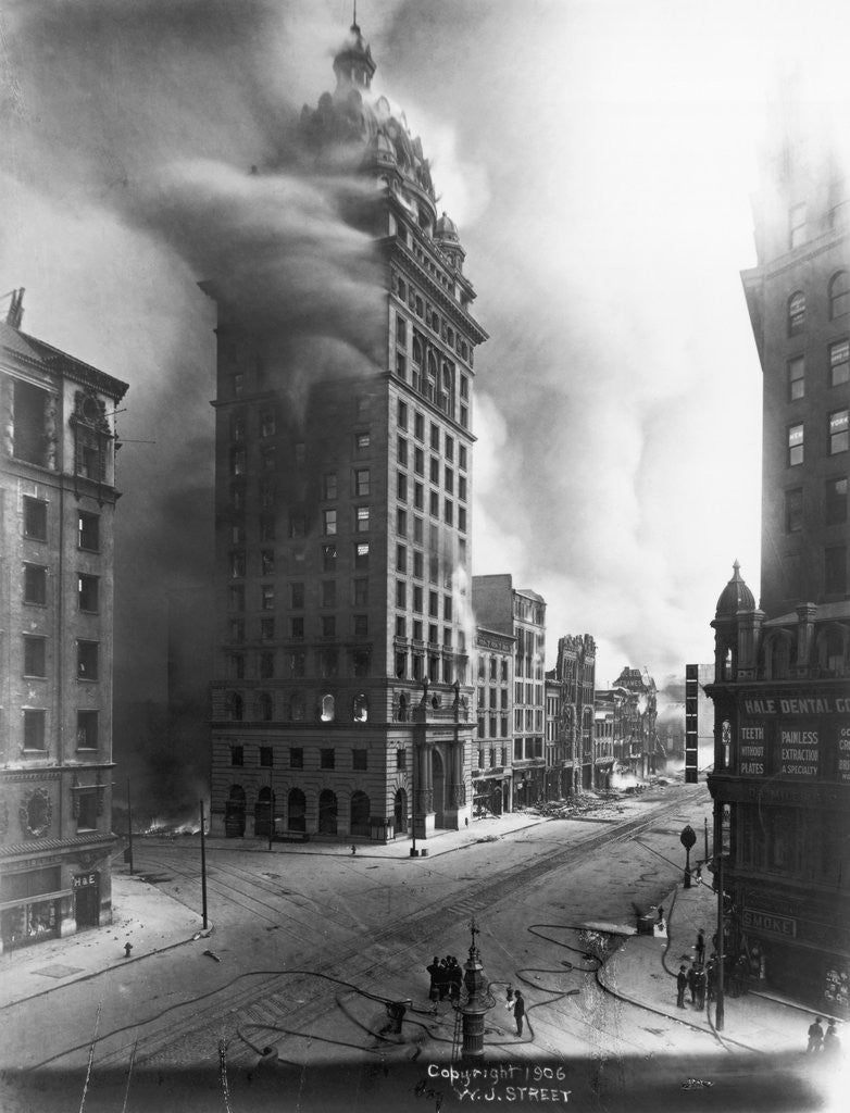 Detail of Burning Building by Anonymous