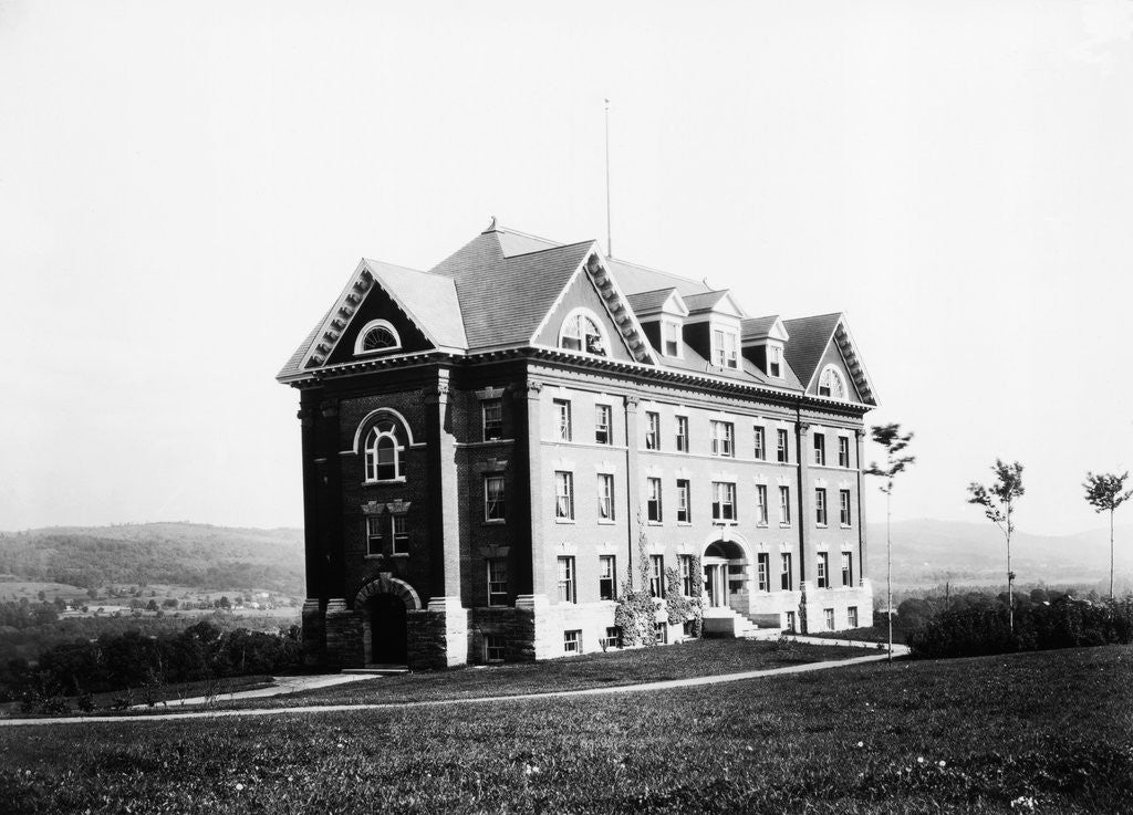 Detail of Mount Vernon School building, Northfield, Mass. Photoprint by A.R. Levering SSF