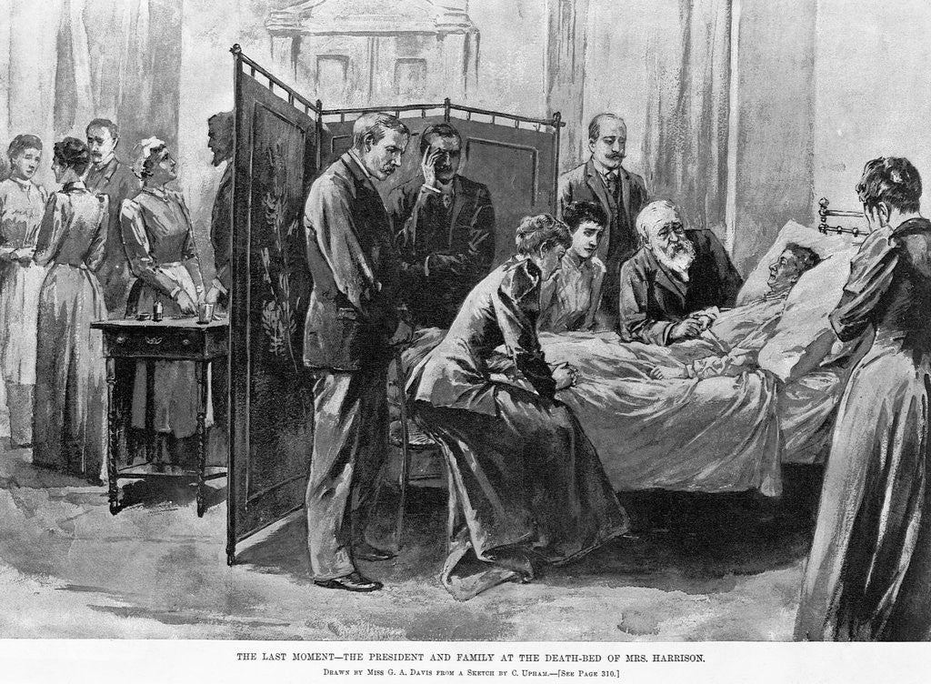 Detail of Death of Caroline Harrison by Anonymous