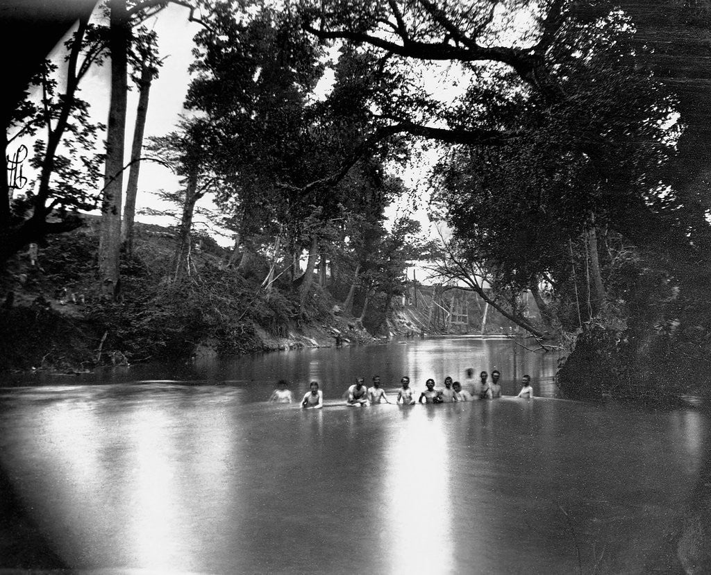 Detail of Civil War Soldiers Bathing in a River by Anonymous