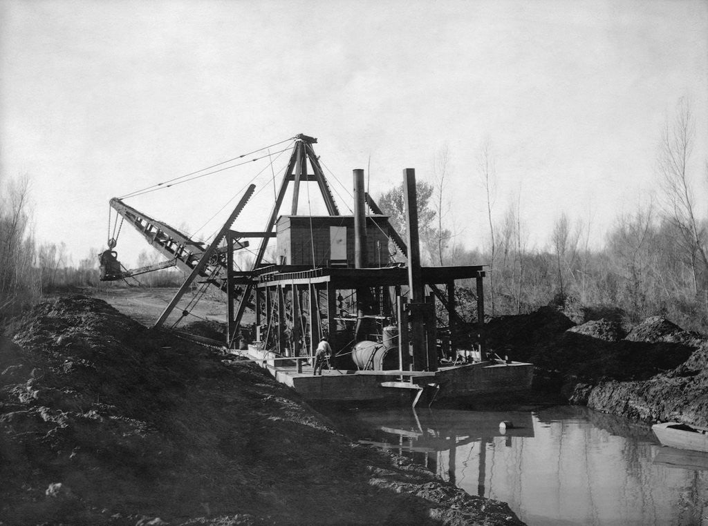 Detail of Steam Powered Hydraulic Dredge by Anonymous