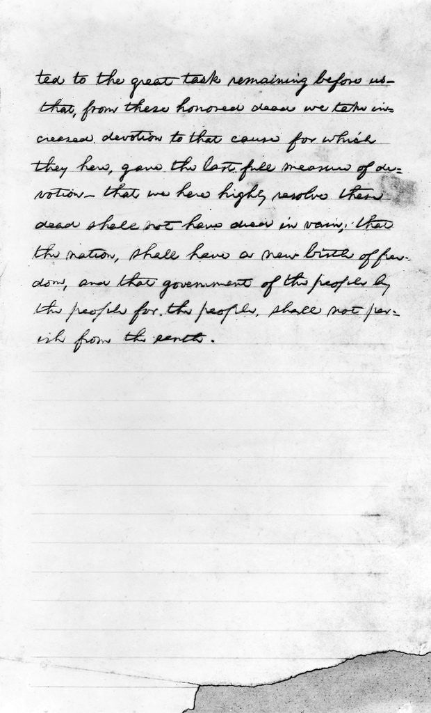 Detail of Lincoln's Gettysburg Address by Anonymous