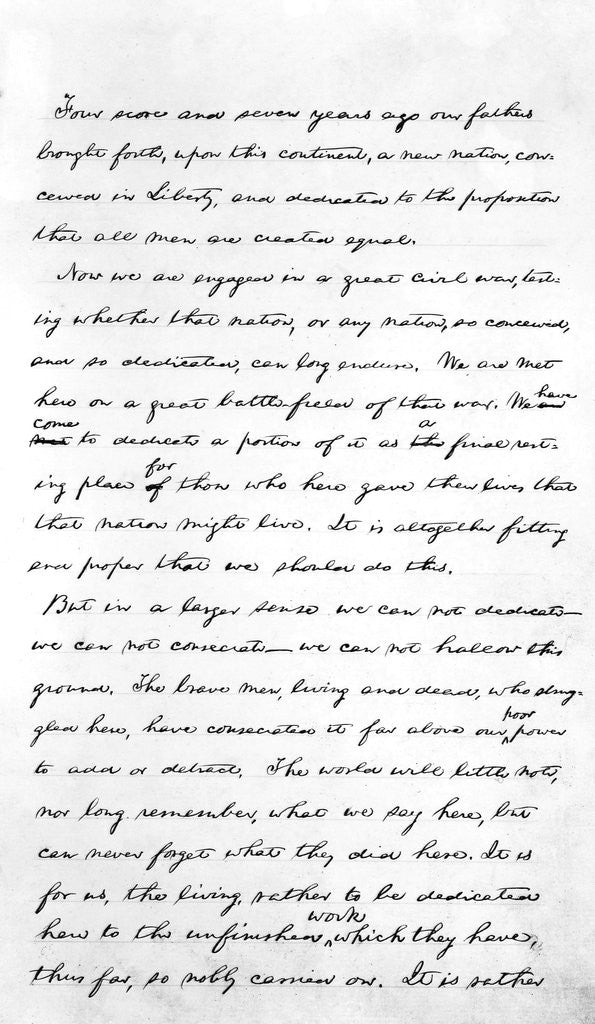 Detail of Lincoln's Gettysburg Address by Corbis
