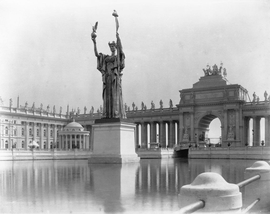 Detail of Statue of the Republic and Peristyle at the World's Columbia Exposition by Anonymous