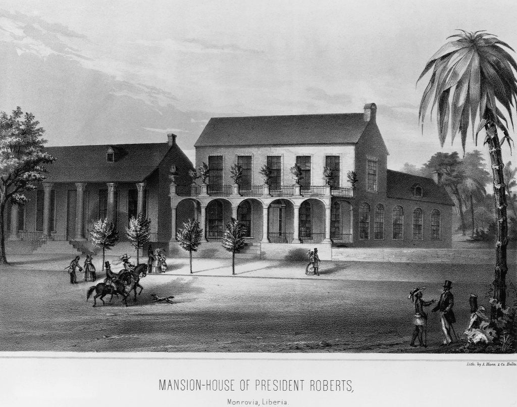 Detail of Mansion of President Robberts, Monrovia, Libera, 1847 by Anonymous