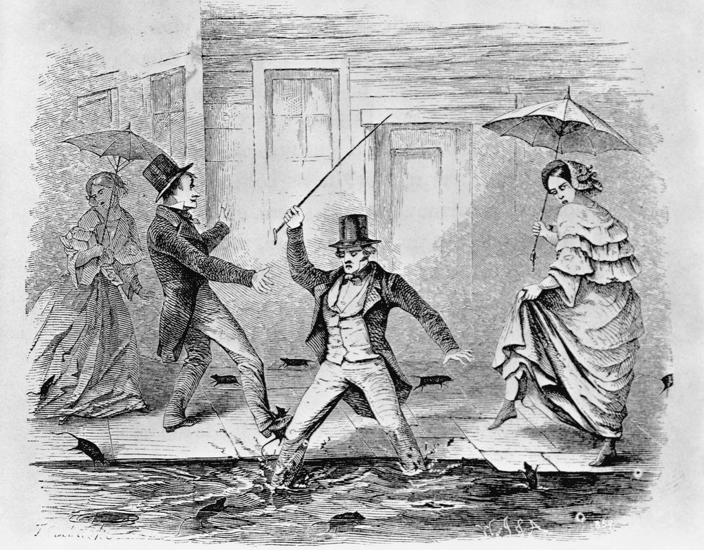Detail of Rats on a Rainy Night in San Francisco by Reverend William Taylor
