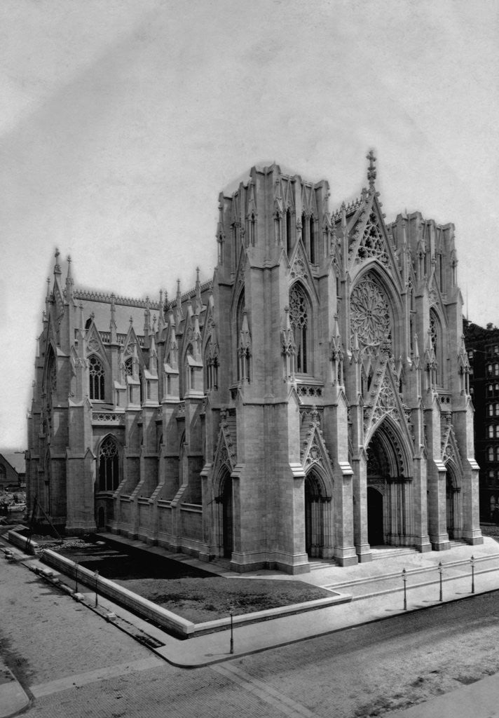 Detail of St. Patrick's Cathedral, New York by Anonymous