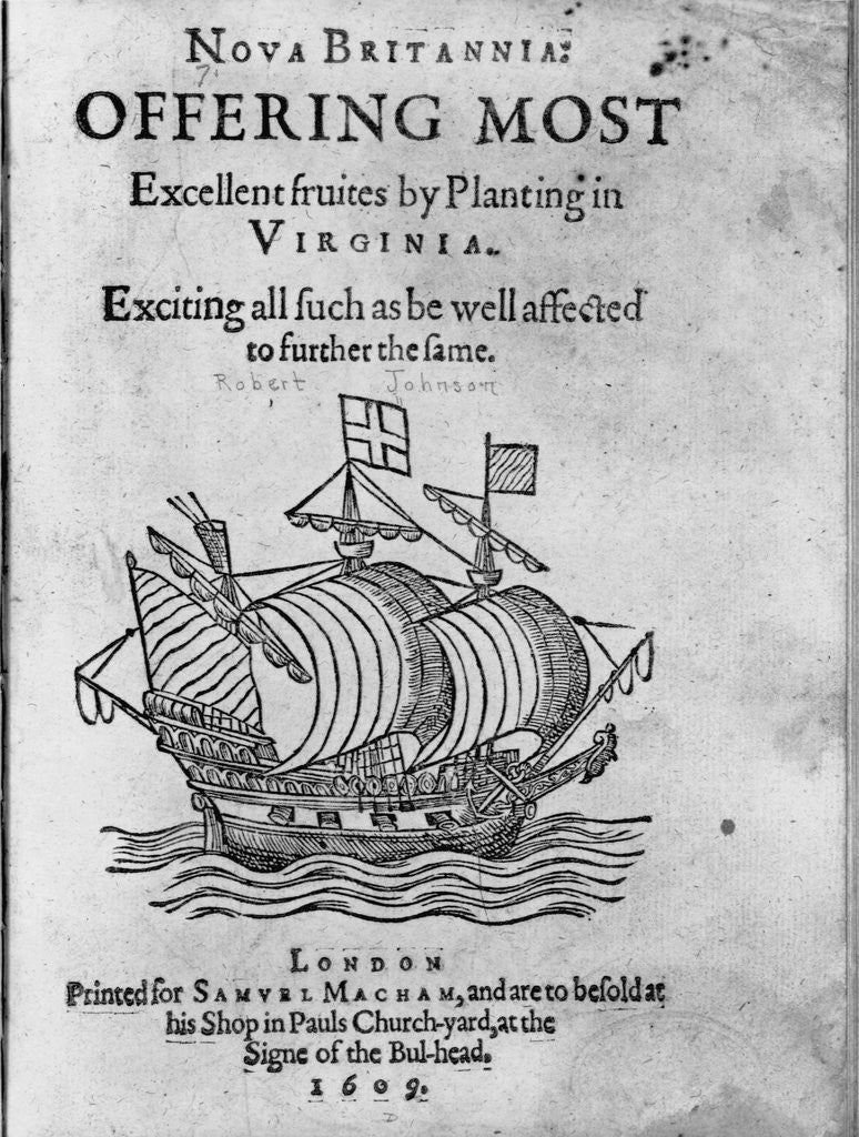 Detail of Advertisement Seeking Colonists for Virginia by Anonymous