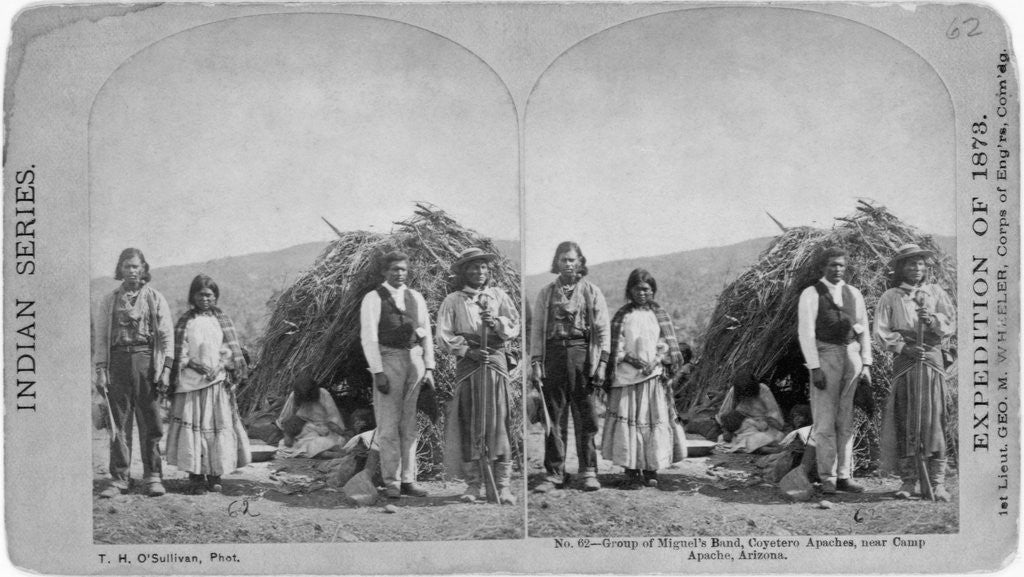 Detail of Apache Indians in Front of Wickiup by Corbis