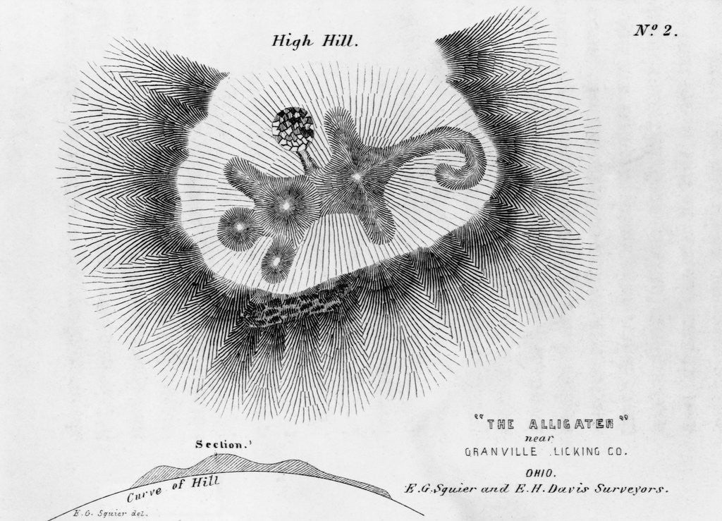 Detail of Print of a Burial Mount by Anonymous