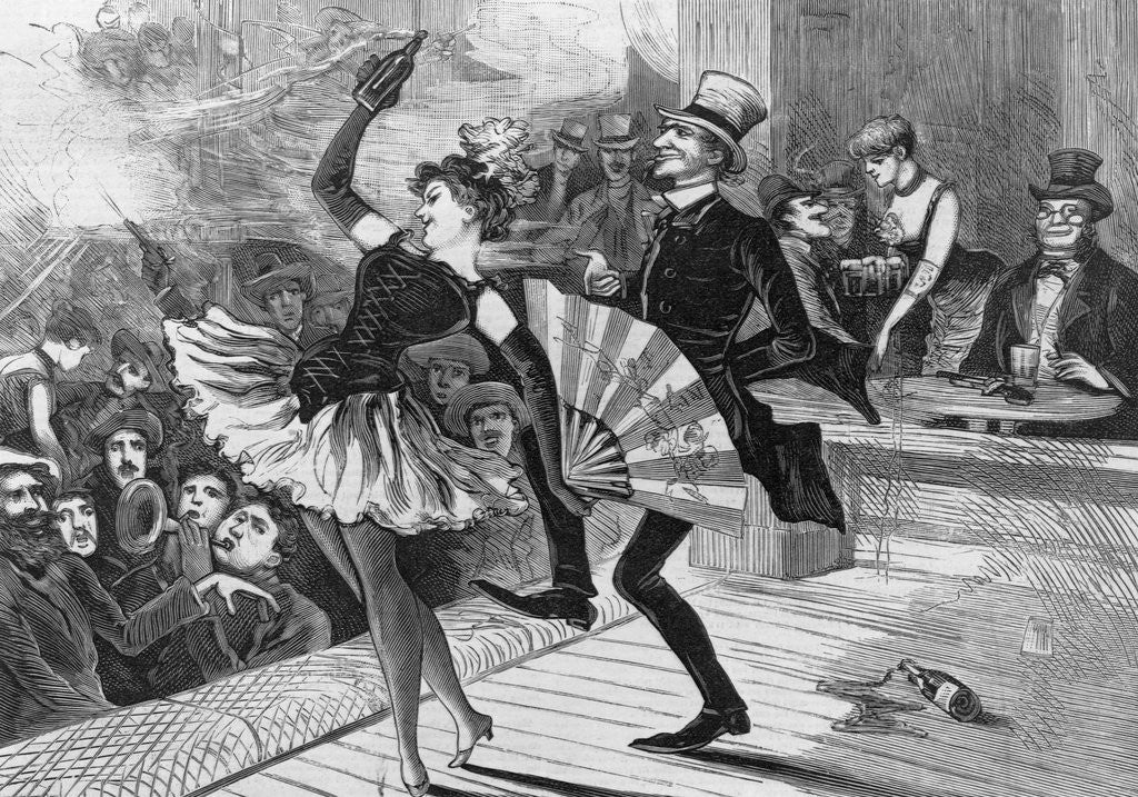 Detail of Burlesque Dancer and Admirer on Stage by Anonymous