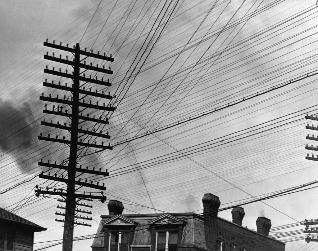 Detail of Telephone Poles and Wires by Anonymous