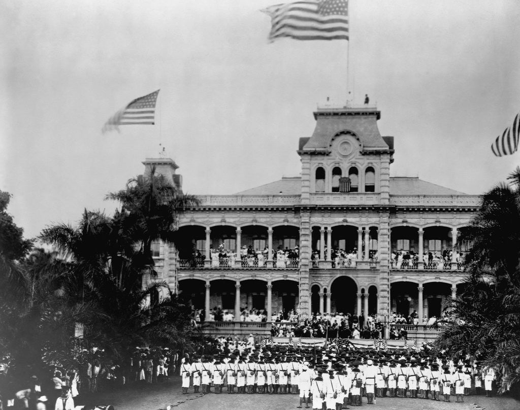 Detail of Hawaiian Island Annexation Ceremony by Anonymous