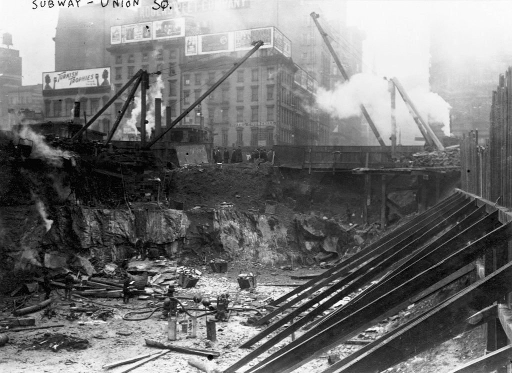 Detail of Subway Excavation Site in Union Square, New York by Corbis