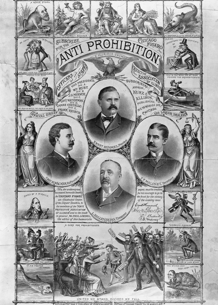 Detail of Subscribe for the Chicago Figaro Anti-Prohibition by Kurz & Allison