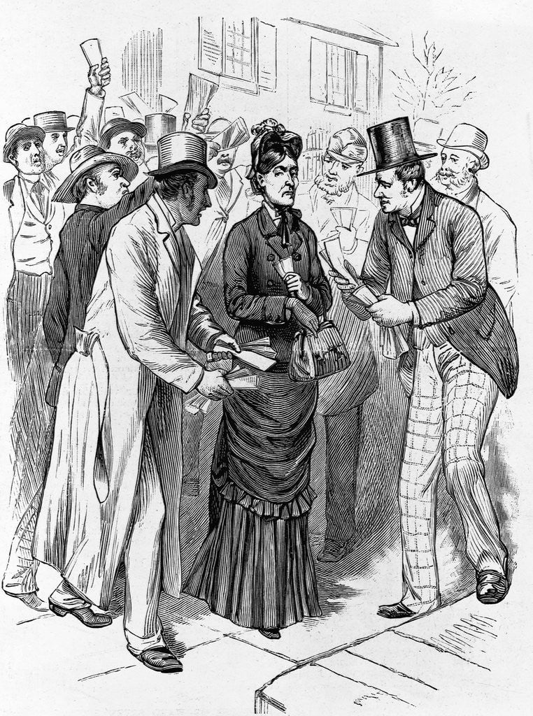 Detail of Drawing of Woman Voter by Anonymous
