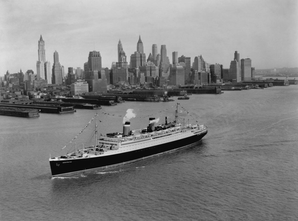 Detail of S.S. Washington on the Hudson River by Anonymous