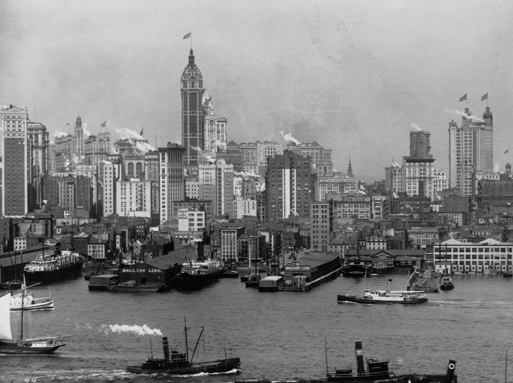 Detail of Lower Manhattan and Waterfront by Anonymous