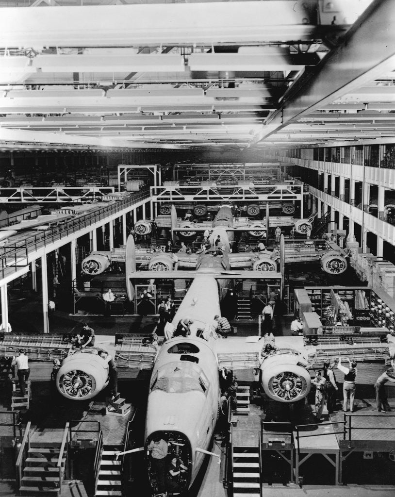 Detail of Assembly of B-24 Bombers at Willow Run Plant by Corbis