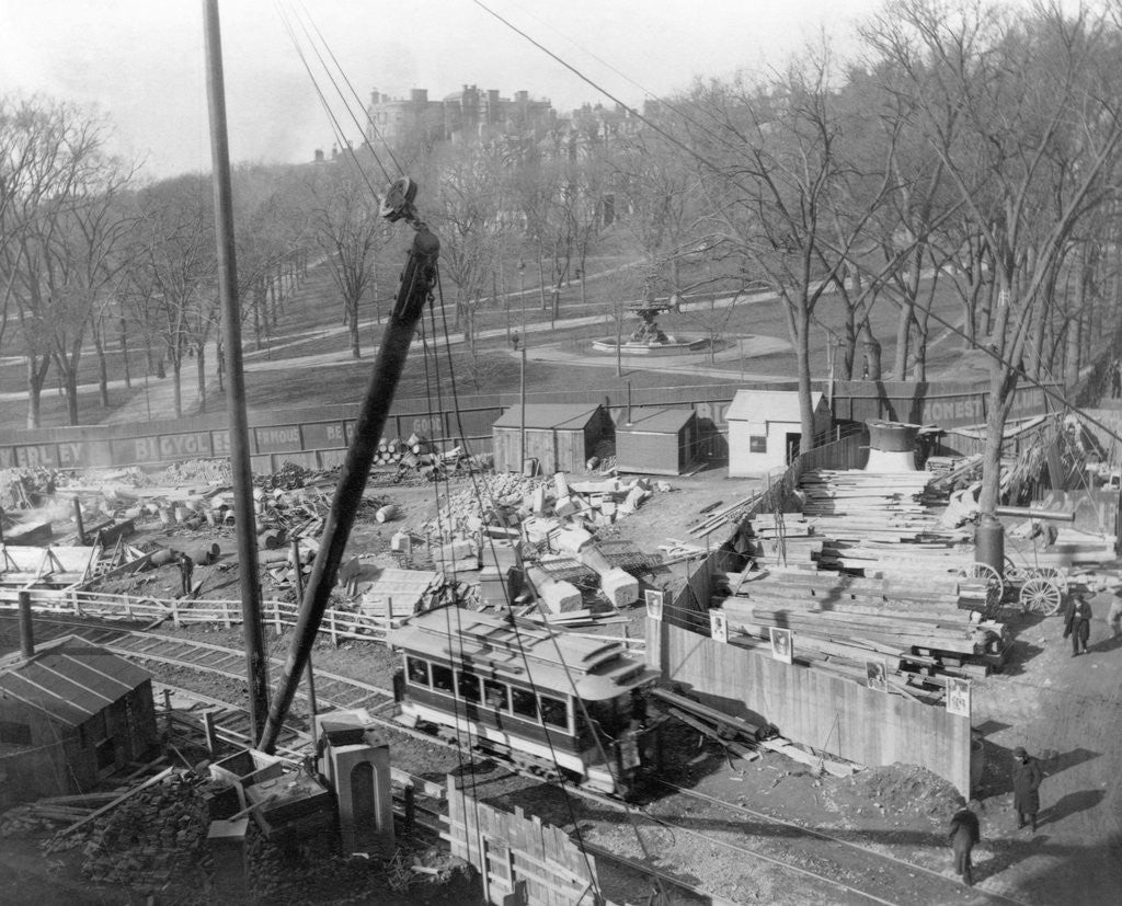 Detail of Construction on Boston Common by Anonymous