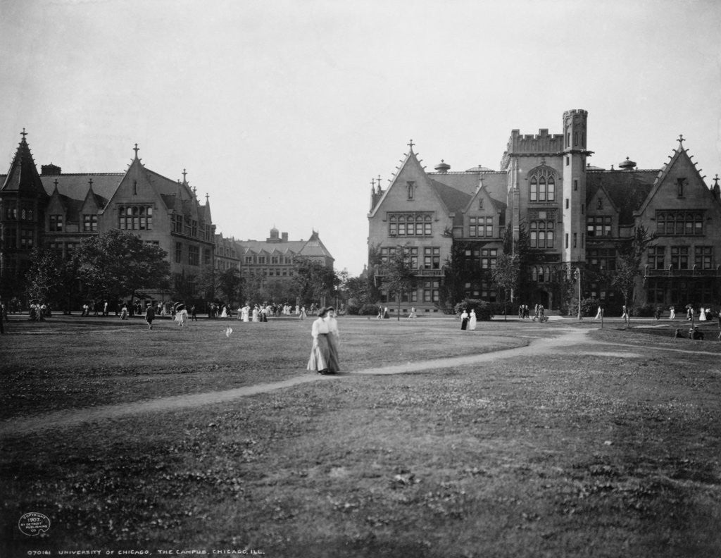 Detail of Students at University of Chicago Campus by Anonymous