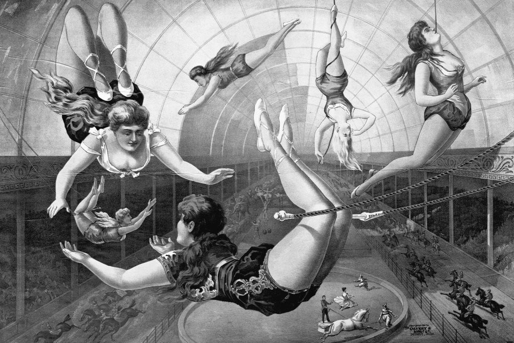 Detail of Acrobats on Trapezes by Anonymous