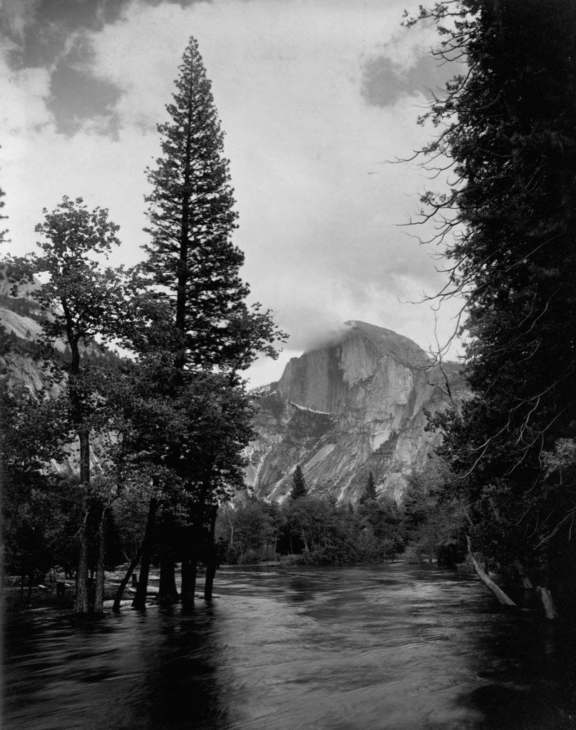 Detail of Half Dome Over Merced River by Anonymous