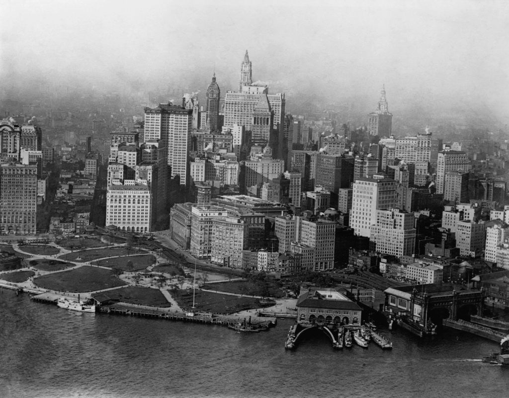 Detail of Overview of Battery Park and Lower Manhattan by Corbis