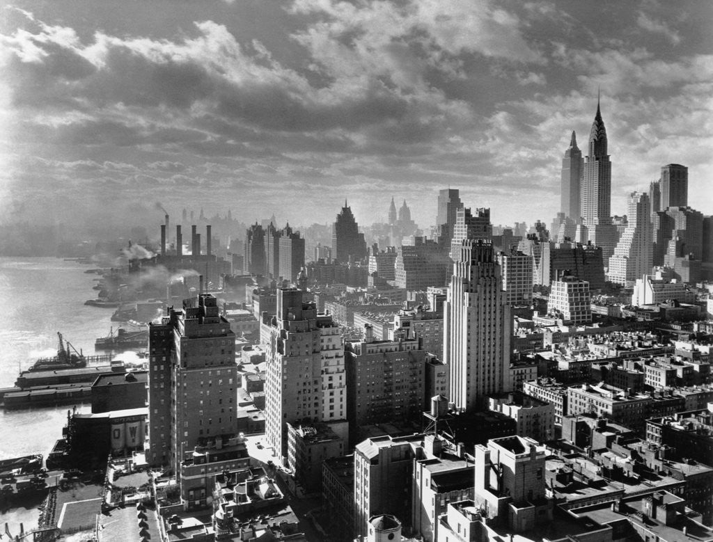 Detail of East River Waterfront and Manhattan, 1931 by Corbis