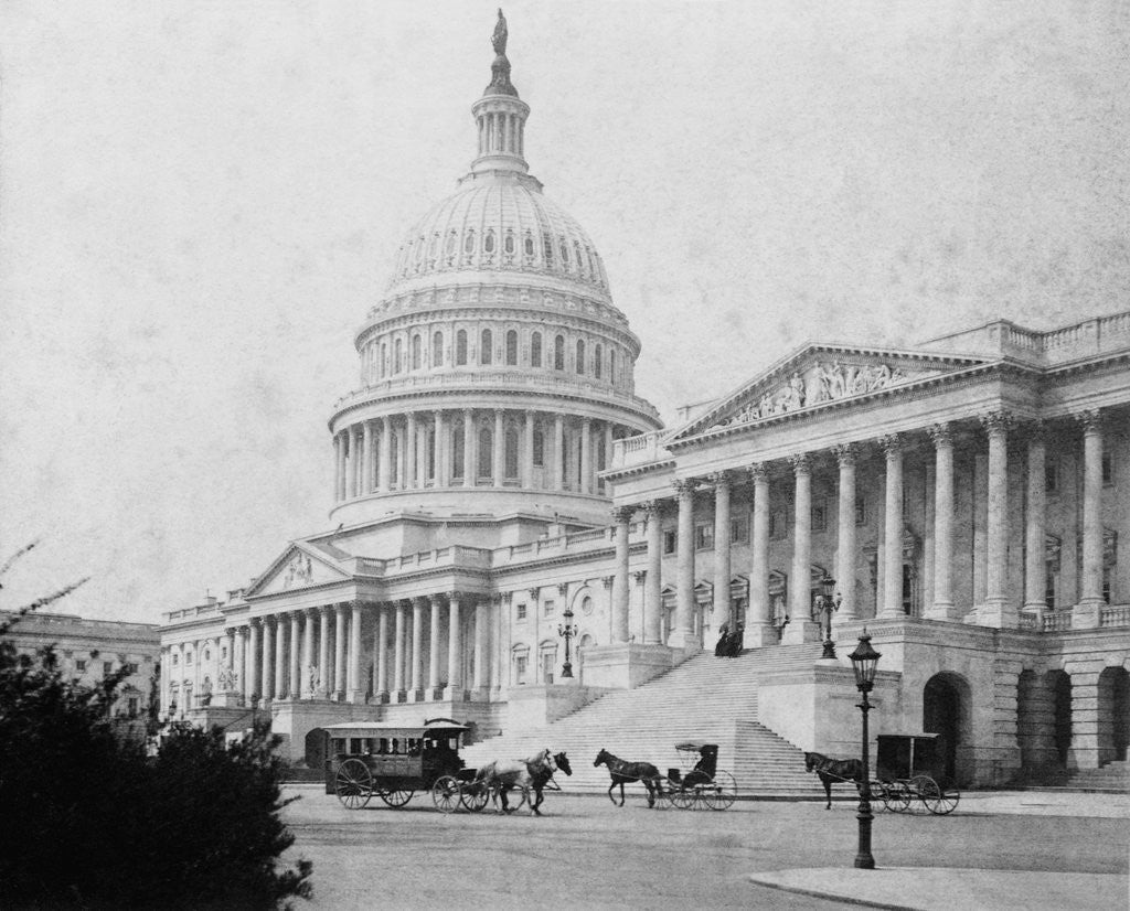 Detail of Horse-Drawn Carriages at U. S. Capitol by Anonymous