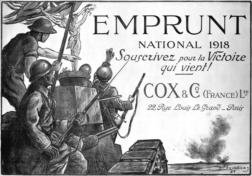 Detail of Emprunt National 1918, Souscrivez Pour la Victoire qui Vient! World War I Poster by Chabannaz