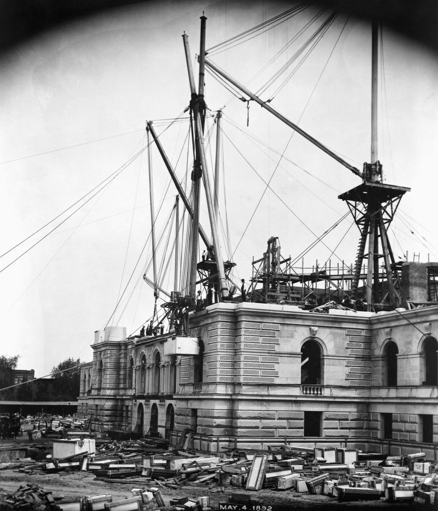 Detail of CONSTRUCTION OF THE LIBRARY OF CONGRESS PHOTOS MAY 4, 1892 by Corbis