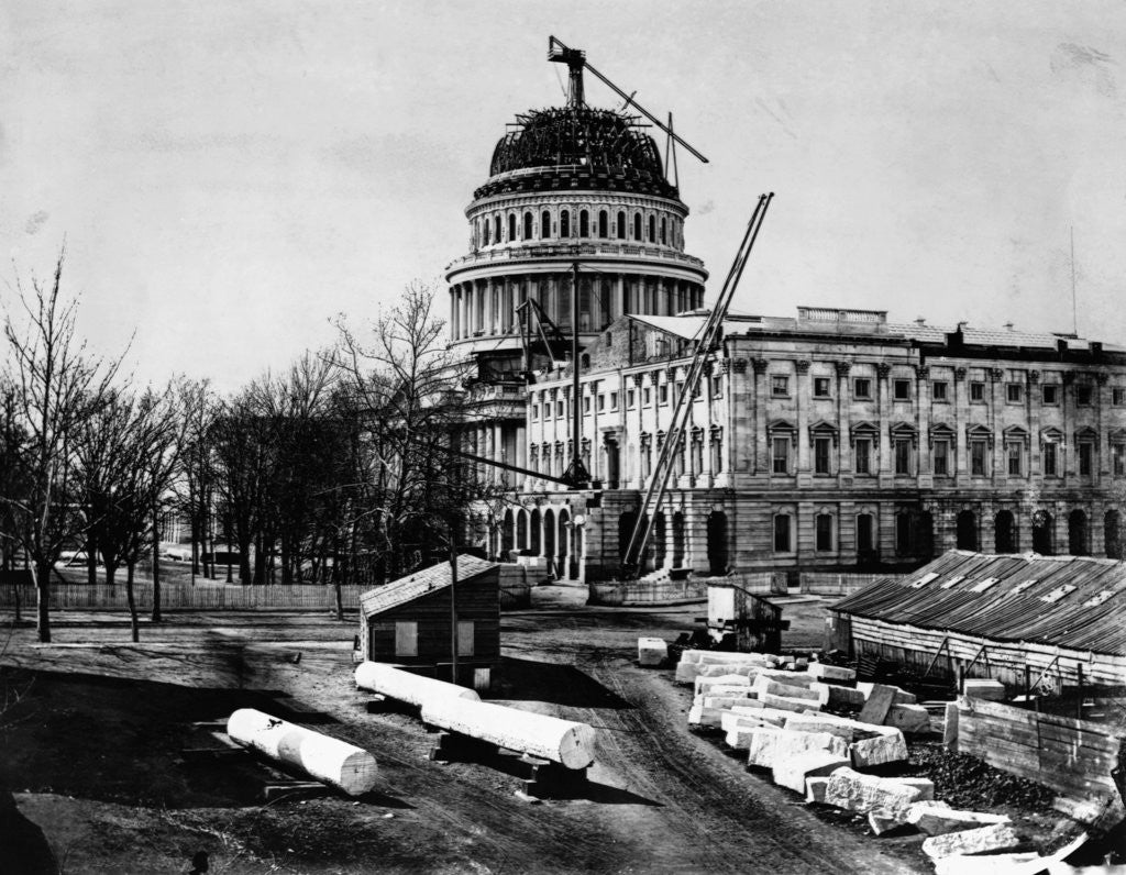 Detail of U. S. Capitol Under Construction by Anonymous