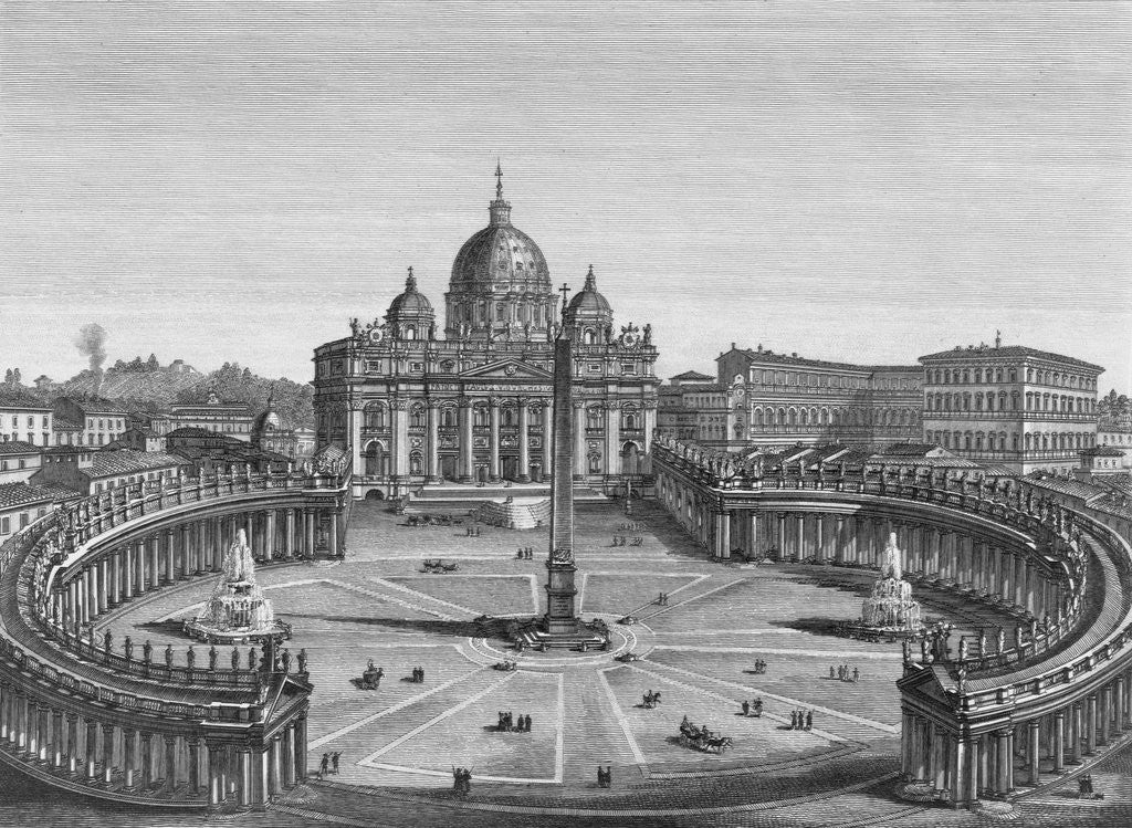 Detail of St. Peter's Square and Basilica by Anonymous