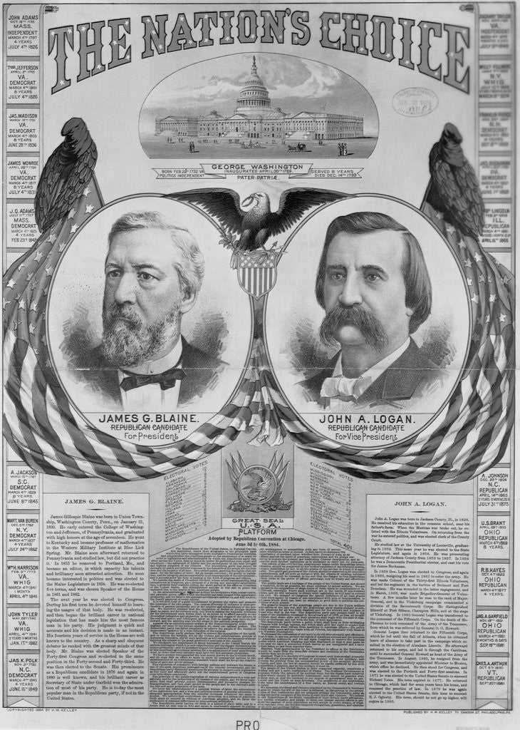 Detail of Republican Platform and Nominees of 1884 by Anonymous