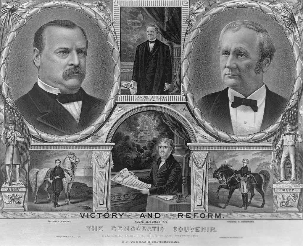 Detail of Democratic Presidential and Vice Presidential Nominees of 1884 by Anonymous