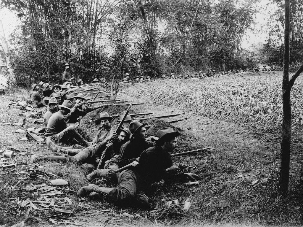 Detail of American Soldiers on Maneuvers During the Philippine Insurrection by Corbis